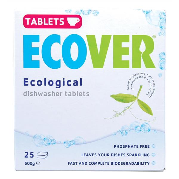 Image of Ecover Dishwasher Tablets Environmentally-Friendly VEVDT - 1 x Pack of 25 Tablets