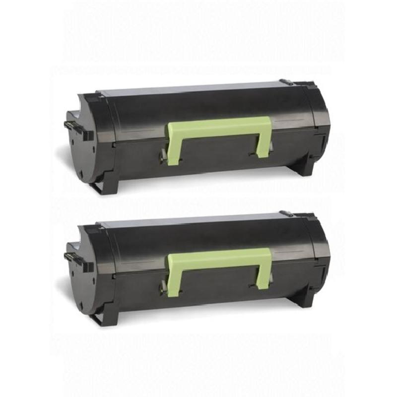 999inks Compatible Twin Pack Lexmark 502U (50F2U0E) Black Ultra High Capacity Laser Toner Cartridges