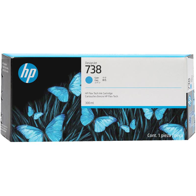 HP 738 Cyan Original High Capacity Ink Cartridge (676M6A)