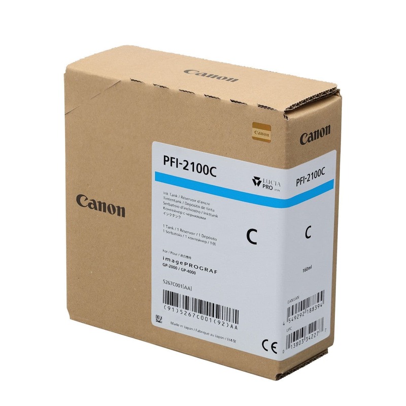 Canon PFI-2100C Cyan Original Ink Cartridge (160ml)