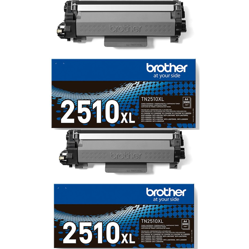 Brother TN2510XL Black Original Laser Toner Cartridge Twin Pack