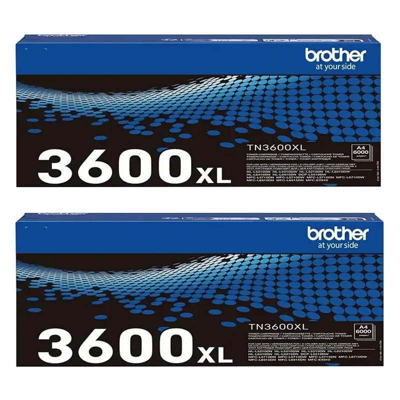 Brother TN3600XL Black Original High Capacity Laser Toner Cartridge Twin Pack