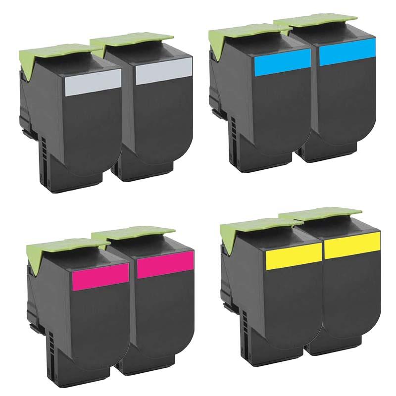 999inks Compatible Multipack Lexmark 71C2HK0/Y0 2 Full Sets High Capacity Laser Toner Cartridges