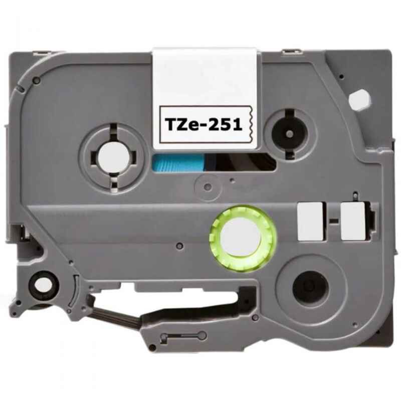 999inks Compatible Brother TZe251 P-Touch Label Tape - 1 x 26.2 ft (24mm x 8m) Black on White