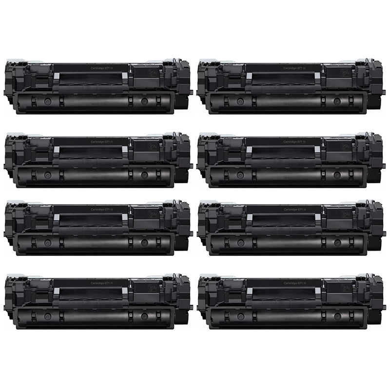 999inks Compatible Eight Pack Canon 071H Black High Capacity Laser Toner Cartridges