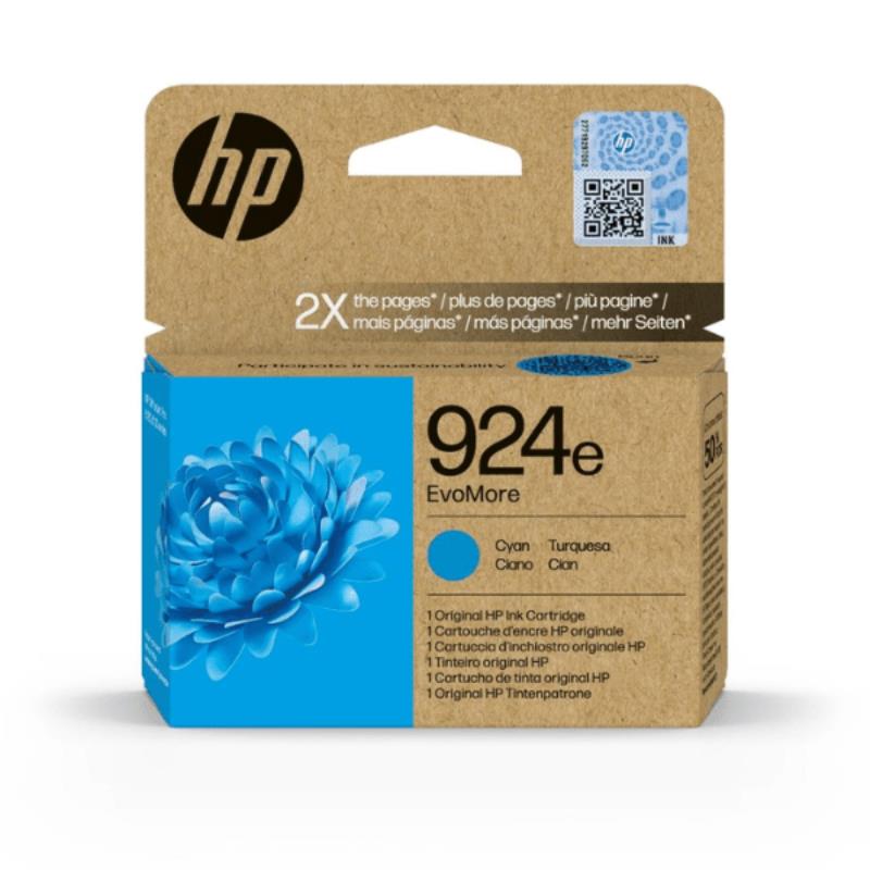 HP 924e EvoMore Cyan Original High Capacity Ink Cartridge (4K0U7NE)