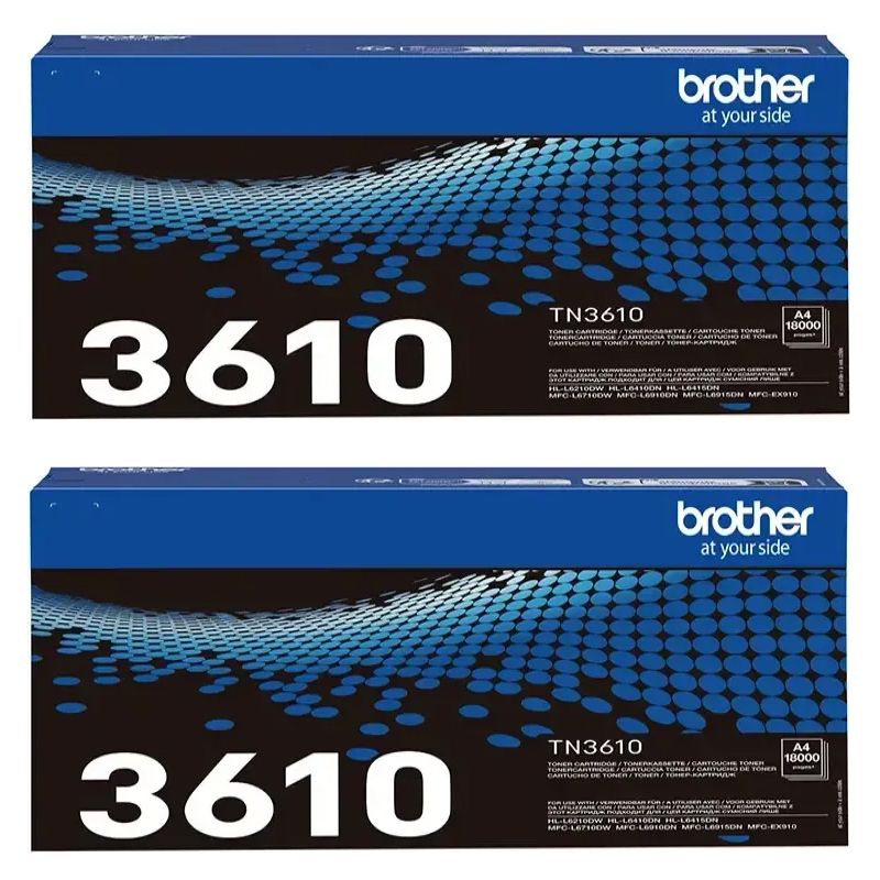 Brother TN3610 Black Original Laser Toner Cartridge Twin Pack