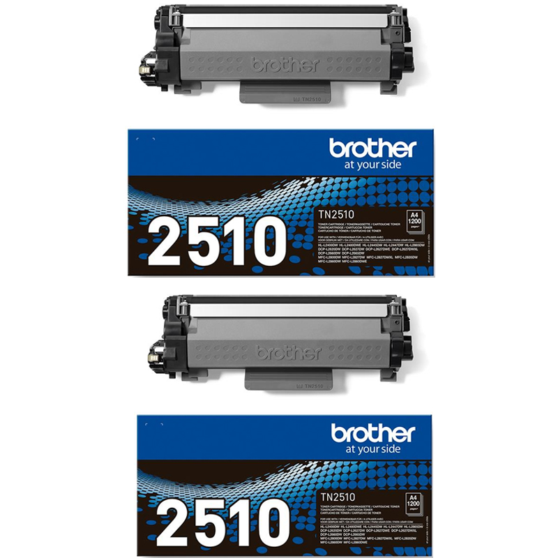 Brother TN2510 Black Original Laser Toner Cartridge Twin Pack