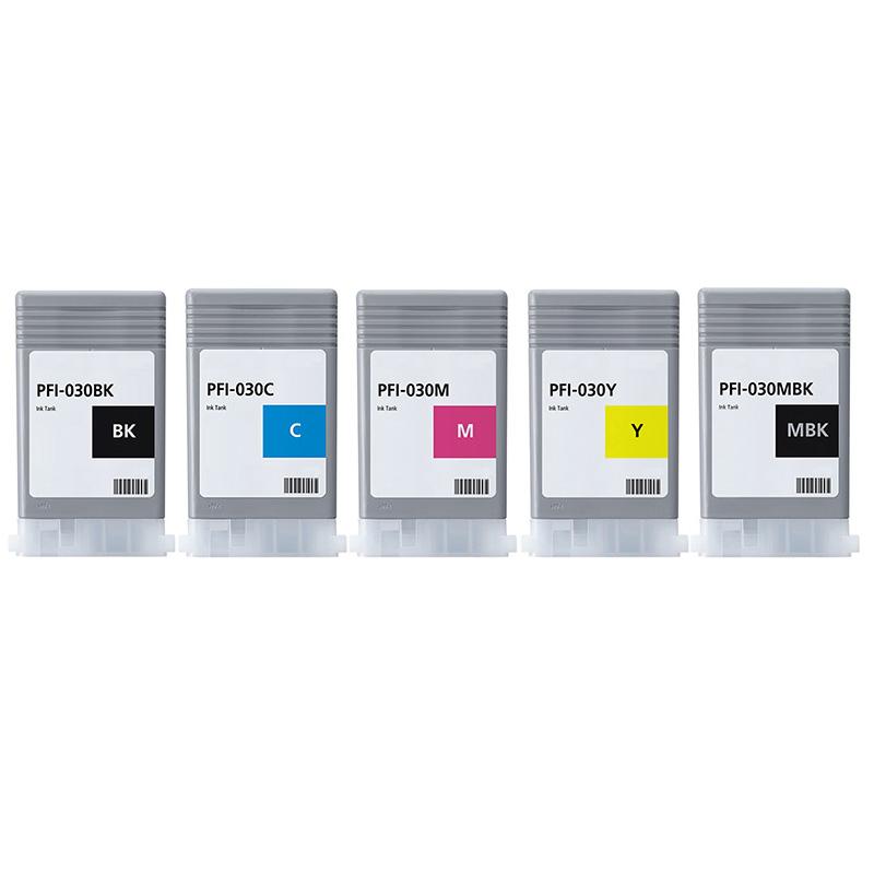 999inks Compatible Multipack Canon PFI-030 BK/C/M/Y/MBK 1 Full Set Inkjet Printer Cartridges