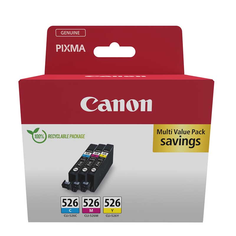 Canon CLI-526CMY Original Multipack Ink Cartridges (4541B018)