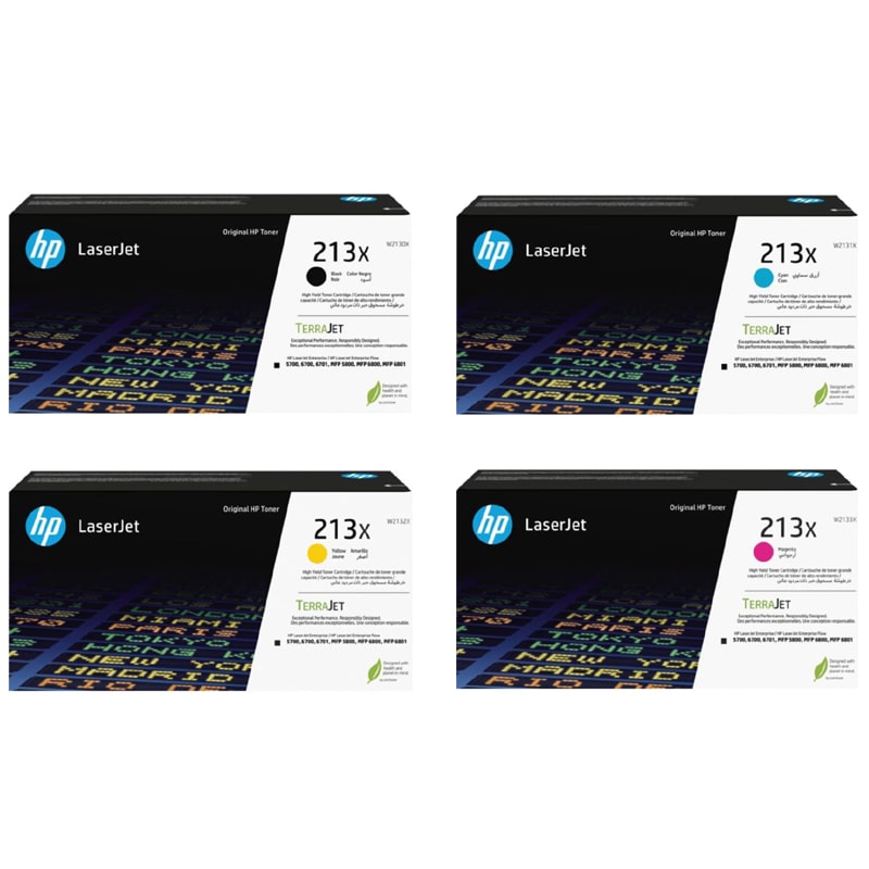 HP 213X Full Set Original High Capacity Toner Cartridges