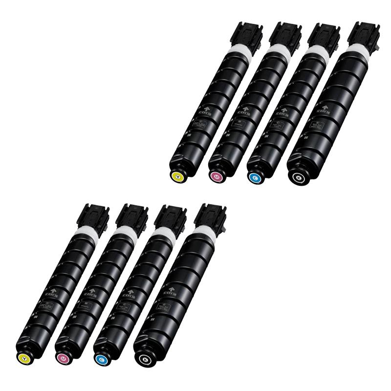 999inks Compatible Multipack Canon C-EXV58BK/C/M/Y 2 Full Sets Laser Toner Cartridges