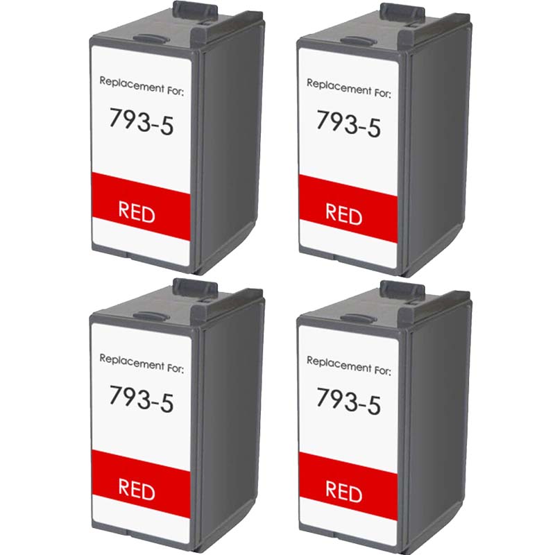 999inks Compatible Quad Pack Pitney Bowes 793-5R Red Inkjet Printer Cartridges