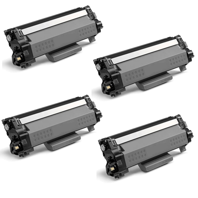 999inks Compatible Quad Pack Brother TN2510 Black Standard Capacity Laser Toner Cartridges