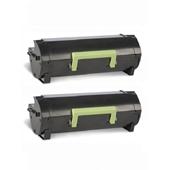 999inks Compatible Twin Pack Lexmark 502U (50F2U0E) Black Ultra High Capacity Laser Toner Cartridges