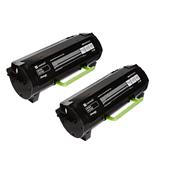 Lexmark 502U (50F2U0E) Black Original Laser Toner Cartridge Twin Pack