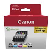 Canon PGI-580PGBK/CLI-581BK/C/M/Y Original Standard Capacity Multipack Ink Cartridges